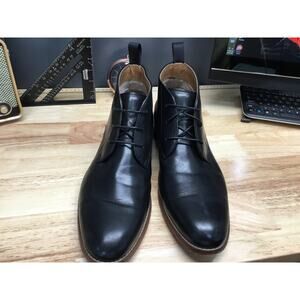 Steve Madden FAVIEN FAVI01M1 Chukka Boots Men's US 13M Black Leather Round Toe